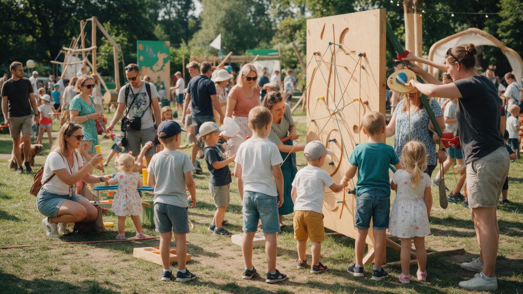Rodzinna strefa atrakcji podczas plenerowego eventu dla dzieci – Doctor Event